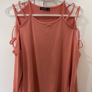 Summer Blouse with Shoulder Cutouts.